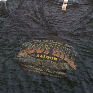 👢NWOT 2017 Daytona Beach Bike Week Boot Hill Saloon V-Neck Shirt
